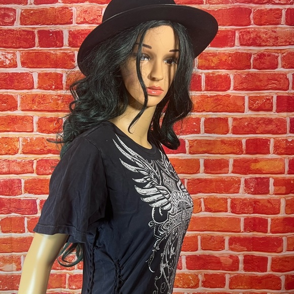 Mathilda S/S Baby Tee Affliction Women’s T-Shirt - Picture 13 of 16